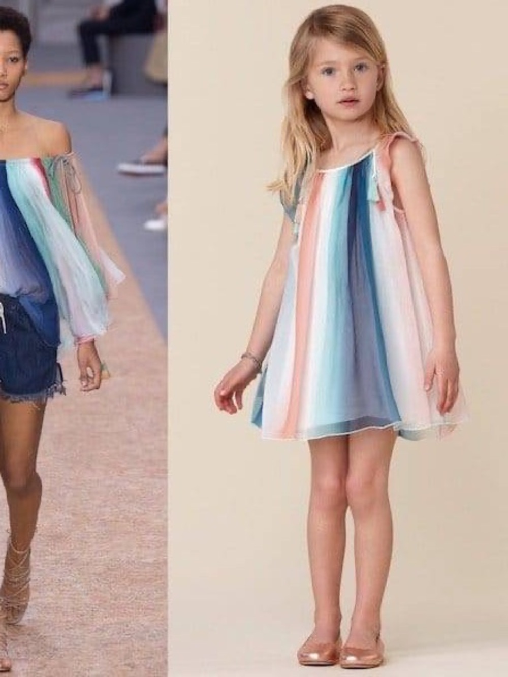 Dreamy Chloe Girls Striped Silk Tassel Dress 8